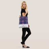 Blue Floral Abstract Tote Bag (Op model)