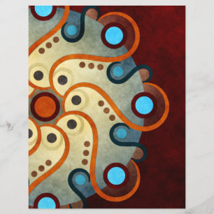 Blue Floral Abstract Vector Art Flyer