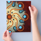 Blue Floral Abstract Vector Art Flyer (Hand)