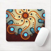 Blue Floral Abstract Vector Art Mousepad Muismat (Met muis)