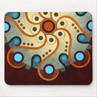 Blue Floral Abstract Vector Art Mousepad Muismat