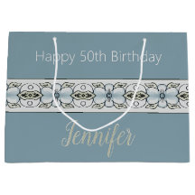 Blue Floral Accented