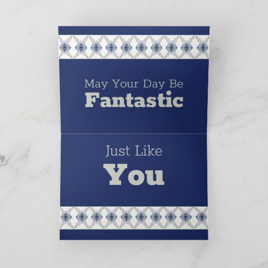 Blue Floral Accented Kaart (Binnen)