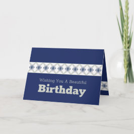 Blue Floral Accented Kaart