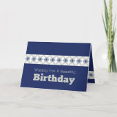 Blue Floral Accented Kaart (Voorkant)