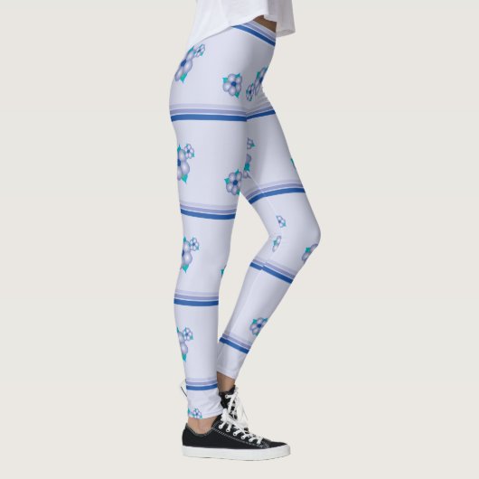 Blue Floral Accented Leggings (Rechts)
