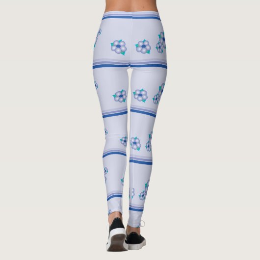 Blue Floral Accented Leggings (Achterkant)