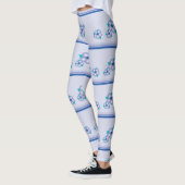 Blue Floral Accented Leggings (Links)