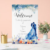 Blue Floral acryl Verloving teken Bord (Huwelijk)