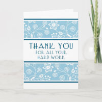 Blue Floral Administrative Professionals Day Kaart