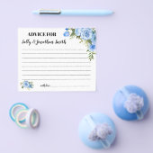 Blue Floral Advice voor Baby shower van mama en pa Flyer (Enkel)