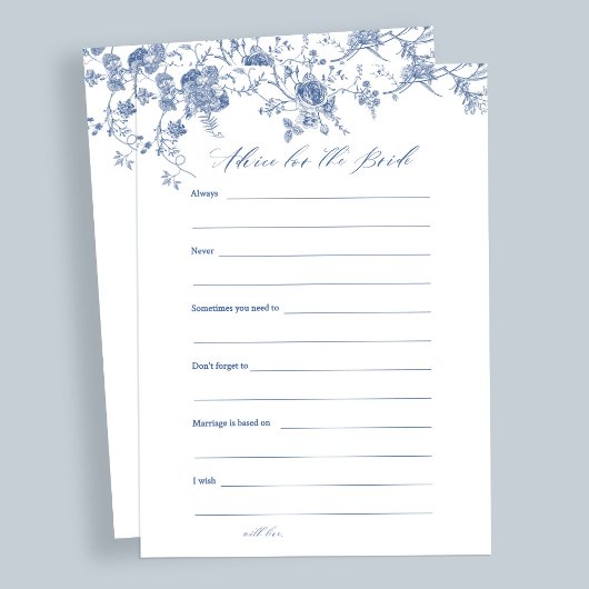 Blue Floral Advies voor de bruid Kaarten