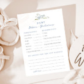 Blue Floral Advies Voorspellingen Baby shower Kaar Kaart