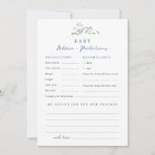 Blue Floral Advies Voorspellingen Baby shower Kaar Kaart (Voorkant)