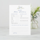 Blue Floral Advies Voorspellingen Baby shower Kaar Kaart (Staand voorkant)