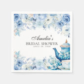 Blue Floral Afternoon Tea Party Douche Servet (Voorkant)