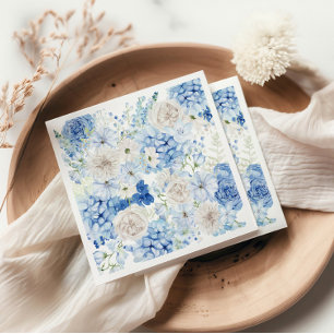 Blue Floral Allover Print Vrijgezellenfeest Servet