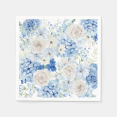Blue Floral Allover Print Vrijgezellenfeest Servet (Voorkant)