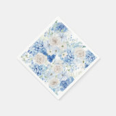 Blue Floral Allover Print Vrijgezellenfeest Servet (Hoek)