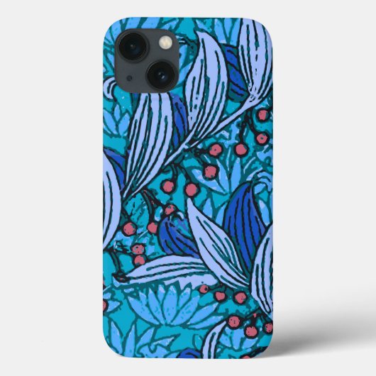 Blue Floral Antiek Boho Modern Case-Mate iPhone Case (Achterkant)