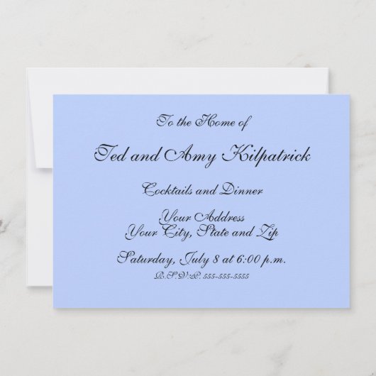 Blue Floral Antiek Boho Modern Kaart (Achterkant)