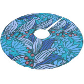 Blue Floral Antiek Boho Modern Kerstboom Rok (Gekanteld)