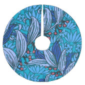Blue Floral Antiek Boho Modern Kerstboom Rok (Voorkant)
