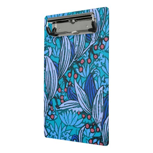 Blue Floral Antiek Boho Modern Mini Klembord (Angled2)