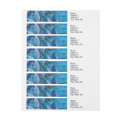 Blue Floral Antiek Boho Modern Omwikkelbaar Adreslabel (Vel)