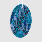 Blue Floral Antiek Boho Modern Ornament (voorkant)