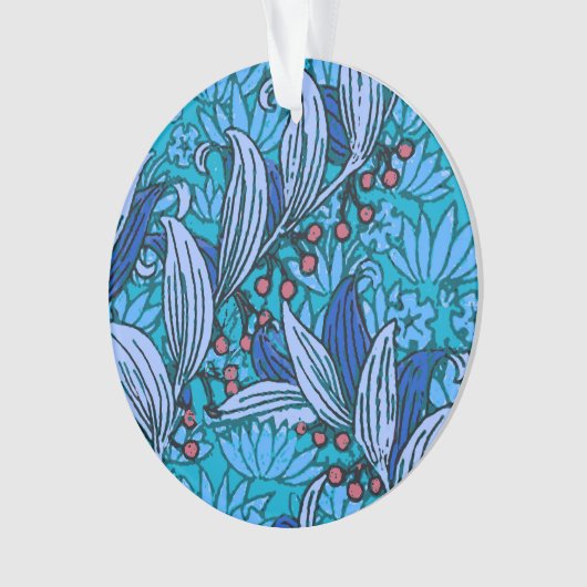 Blue Floral Antiek Boho Modern Ornament (voorkant)
