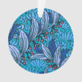 Blue Floral Antiek Boho Modern Ornament (voorkant)