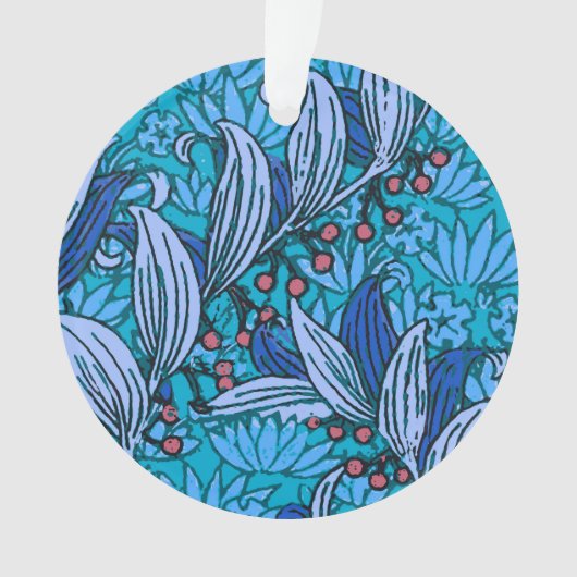Blue Floral Antiek Boho Modern Ornament (voorkant)