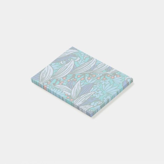 Blue Floral Antiek Boho Modern Post-it® Notes (Schuin)
