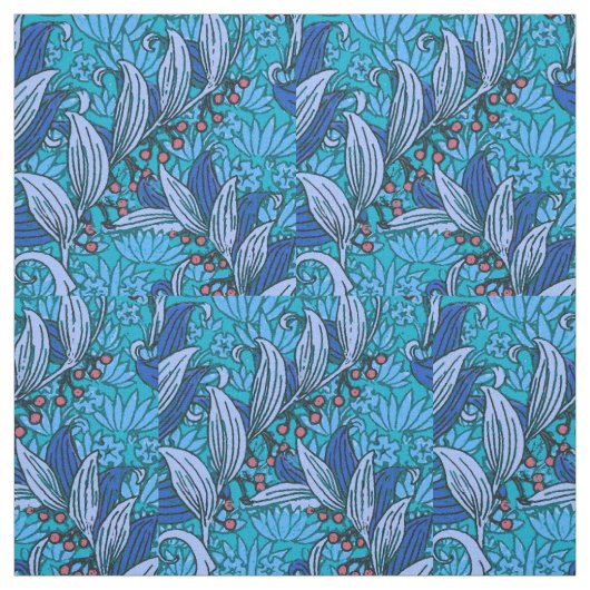 Blue Floral Antiek Boho Modern Stof (Swatch)