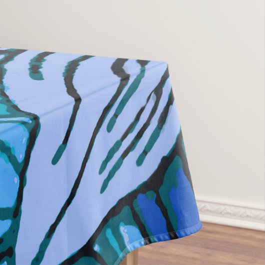 Blue Floral Antiek Boho Modern Tafelkleed (Voorbeeld)