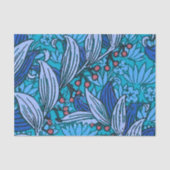 Blue Floral Antiek Boho Modern Tissuepapier (Voorkant)