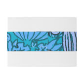 Blue Floral Antiek Boho Modern Uitnodigingen Wikkel (Achterkant Voorbeeld)