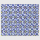 Blue Floral Arabic Pattern Cadeaupapier (Vlak)