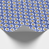 Blue Floral Arabic Pattern Cadeaupapier (Hoek)