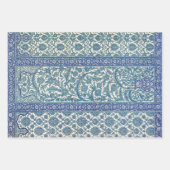 Blue Floral Arabic Pattern Inpakpapier Vel (Voorkant 3)