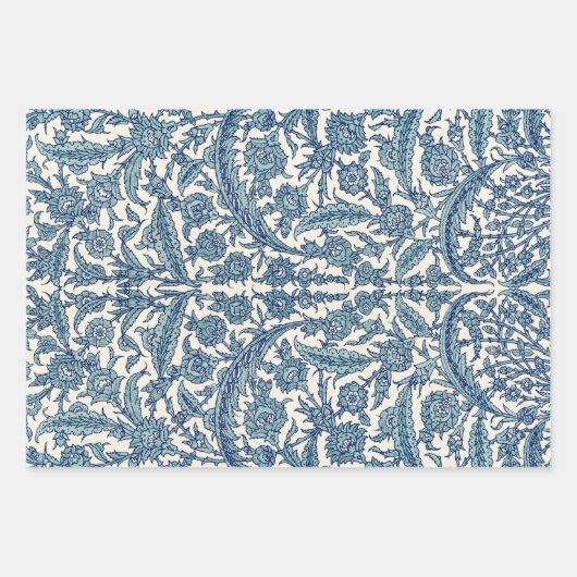 Blue  Floral Arabic Pattern Inpakpapier Vel (Voorkant 3)