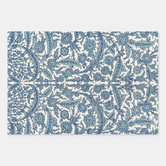 Blue  Floral Arabic Pattern Inpakpapier Vel (Voorkant 2)