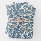 Blue  Floral Arabic Pattern Inpakpapier Vel (In situ)
