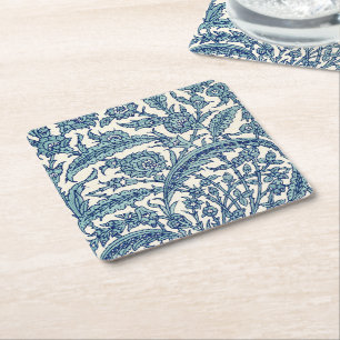 Blue  Floral Arabic Pattern Kartonnen Onderzetters