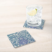 Blue Floral Arabic Pattern Kartonnen Onderzetters (Insitu)