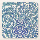 Blue Floral Arabic Pattern Kartonnen Onderzetters (Voorkant)