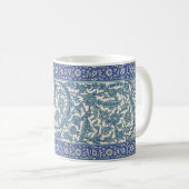 Blue Floral Arabic Pattern Koffiemok (Voorkant rechts)