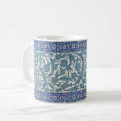 Blue Floral Arabic Pattern Koffiemok (Voorkant links)