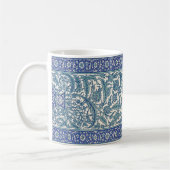 Blue Floral Arabic Pattern Koffiemok (Links)